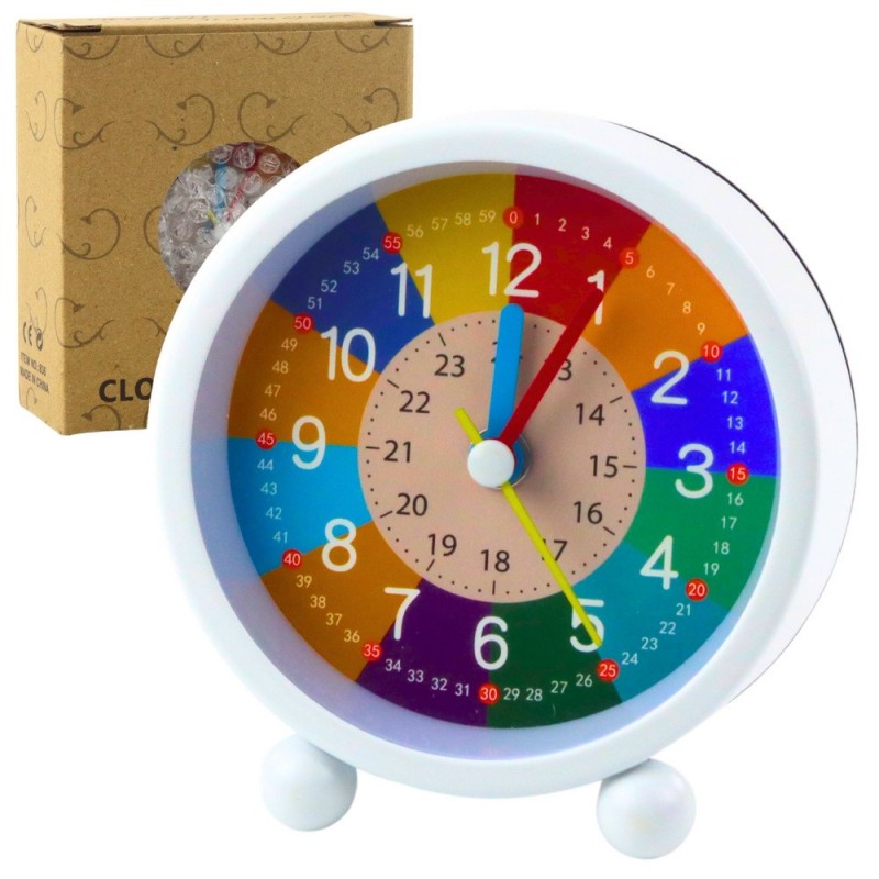 Children's Alarm Clock Educational Quartz Minutes Seconds Colorful 9cm