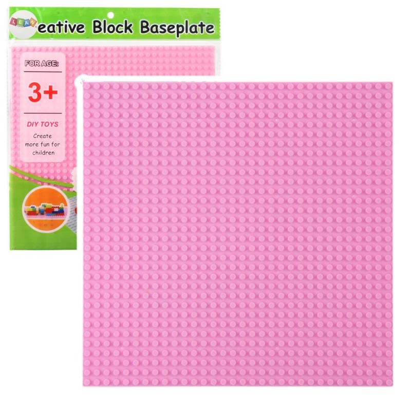 Construction Board for Building Blocks Pink 25.5x25.5 cm