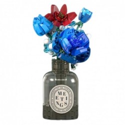 Construction Bricks Bouquet of Flowers in a Vase Red and Blue 358 pcs.