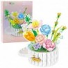 Construction Blocks Flower Arrangement in a Basket LED Lights 1376 pcs.