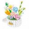 Construction Blocks Flower Arrangement in a Basket LED Lights 1376 pcs.