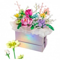 Construction Blocks Composition In Box Flower Box Purple LED 706pcs.