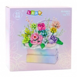 Construction Blocks Composition In Box Flower Box Purple LED 706pcs.