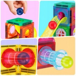 WOOPIE Klocki Magnetyczne Konstrukcyjne 3D Zestaw Edukacyjny Tor Kulkowy 42 el.