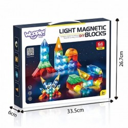 WOOPIE Klocki Magnetyczne Konstrukcyjne Sześciany 3D Zestaw Edukacyjny 63 el.