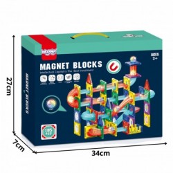 WOOPIE Klocki Magnetyczne Konstrukcyjne 3D Zestaw Edukacyjny Tor Kulkowy 105el.