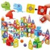 WOOPIE Klocki Magnetyczne Konstrukcyjne 3D Zestaw Edukacyjny Tor Kulkowy 170el.