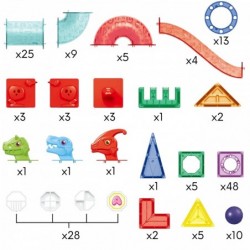 WOOPIE Klocki Magnetyczne Konstrukcyjne 3D Zestaw Edukacyjny Tor Kulkowy 170el.