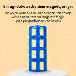 WOOPIE Przestrzenne Klocki Magnetyczne Nauka Liter 70 Elementów