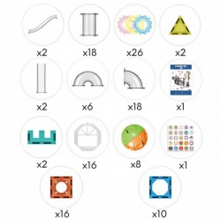 WOOPIE Klocki Magnetyczne Konstrukcyjne 3D Zestaw Edukacyjny Tor Kulkowy 126el.el.