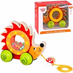 TOOKY TOY Wooden Hedgehog To Pull By A String With Balls