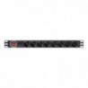 Lanberg Power Distribution unit (PDU) 19" 1U 16A 2m 8X Schuko oulets PDU-08F-0200-BK