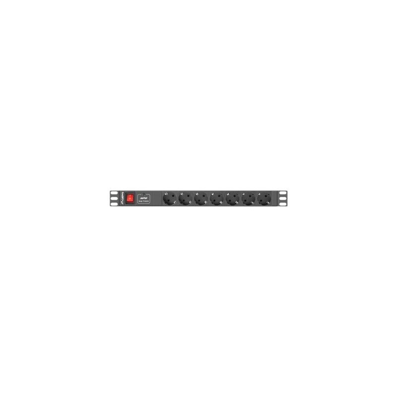 Lanberg Power Distribution unit (PDU) 19" 1U 16A 2m 7X Schuko oulets PDU-07F-0200-BK