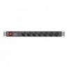 Lanberg Power Distribution unit (PDU) 19" 1U 16A 2m 7X Schuko oulets PDU-07F-0200-BK