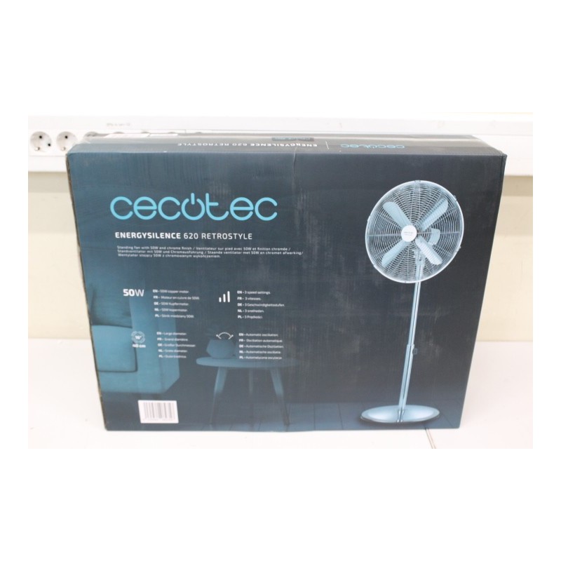 SALE OUT. Cecotec EnergySilence 620 Retrostyle stand fan Cecotec EnergySilence 620 Retrostyle Stand Fan DAMAGED