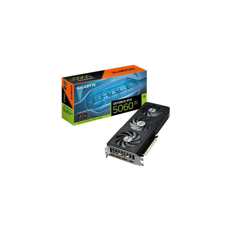 Gigabyte GeForce RTX 5060 Ti EAGLE MAX OC 16G NVIDIA 16 GB GeForce RTX 5060 Ti GDDR7 HDMI ports quantity 1 |
