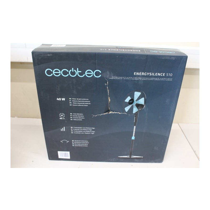 SALE OUT. Cecotec EnergySilence 510 Stand fan Cecotec EnergySilence 510 Stand Fan DAMAGED PACKAGING Diameter 40