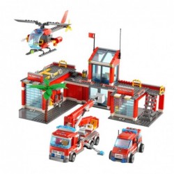 Construction Bricks Fire Station Vehicles Fire Department 4in1 808 pcs.
