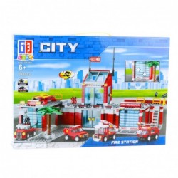 Construction Bricks Fire Station Vehicles Fire Department 4in1 808 pcs.