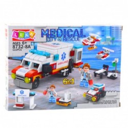 Construction Bricks Rescue Set Ambulance 6in1 122 pcs.