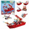 Construction Blocks Boat Fire Ship Red 6in1 1000 pcs.