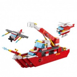 Construction Blocks Boat Fire Ship Red 6in1 1000 pcs.