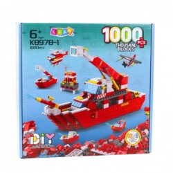 Construction Blocks Boat Fire Ship Red 6in1 1000 pcs.