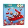 Construction Blocks Boat Fire Ship Red 6in1 1000 pcs.
