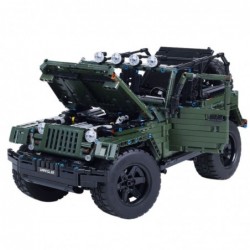 Construction Bricks Off-Road Car Green Khaki 2078 pcs.