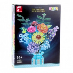 Construction Blocks Bouquet of Flowers in a Vase Colorful 1853 pcs.