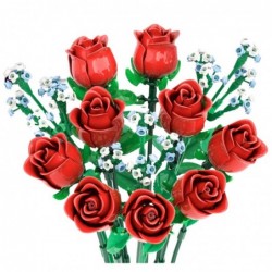Construction Blocks Flowers Bouquet Red Roses 649 pcs.