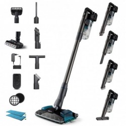 Philips 8000 series XC8057/01 stick vacuum/electric broom Battery Dry&wet Cyclonic Bagless 0.6 L Aqua colour, Black