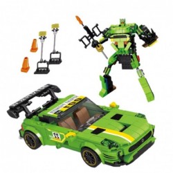 Construction Blocks Car Robot 2in1 Yellow-Green Drive 352 pcs.
