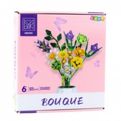 Construction Blocks Decorative Bouquet of Colorful Flowers 925 pcs.