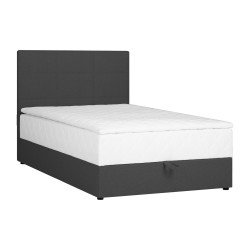 Continental bed LEVI 120x200cm, with mattress, dark grey