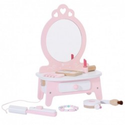CLASSIC WORLD Wooden Dressing Table for a Girl with a Mirror + 11 accessories