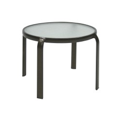 Side table MONTREAL D52xH43cm, table top  tempered glass, aluminum frame, color  brown
