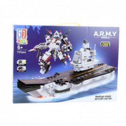 Construction Bricks Ship Aircraft Carrier Robot 2in1 737 pcs.