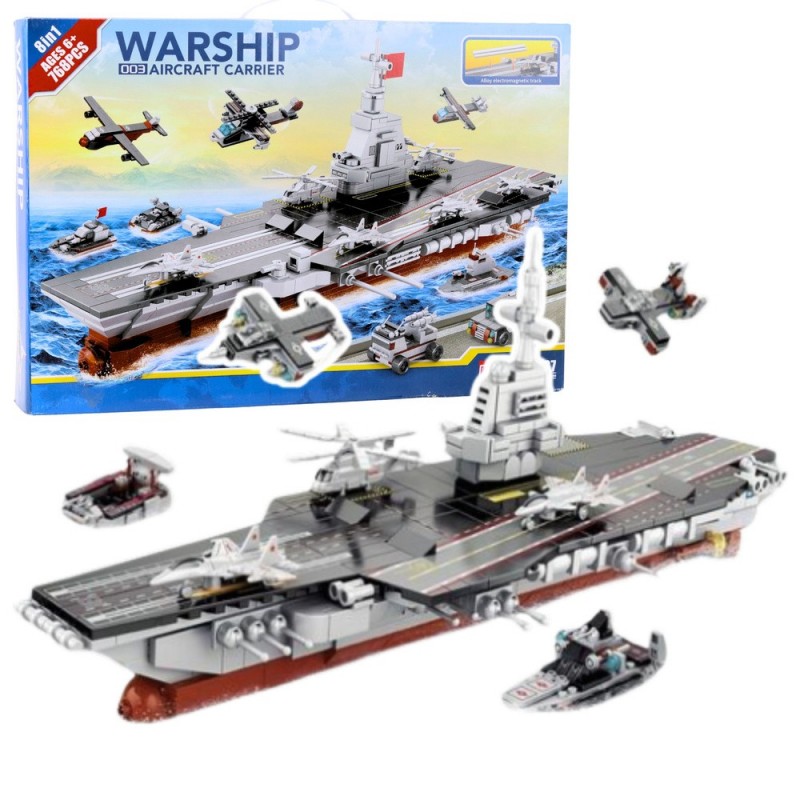 Aircraft Carrier with Airplanes Construction Bricks 768 pcs.