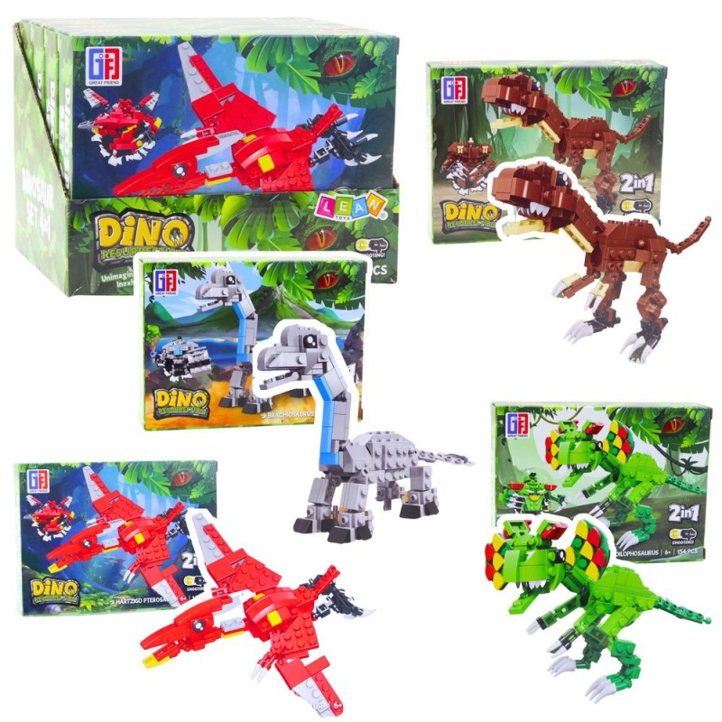 Construction Blocks Set Dinosaur Robot 2in1 145-161 pcs Mix