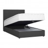 Continental bed LEVI 120x200cm, with mattress, dark grey