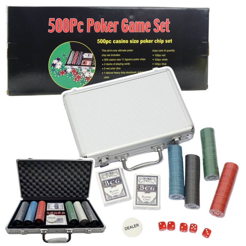 Professional Poker Set, Aluminum Case, 500 pcs.