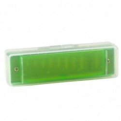 10-Hole Harmonica for Beginners, Green Case