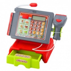 Cash Register For Kids Accessories Basket Fruit Lights Sounds Red