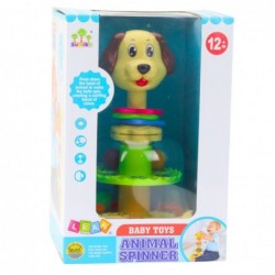 Interactive spinning top for toddlers, dog, colorful balls