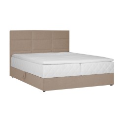 Continental bed LEVI 160x200cm, with mattress, dark beige