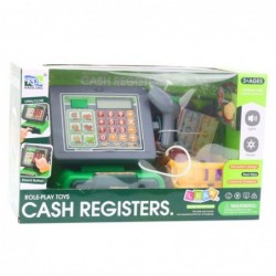 Cash Register For Kids Accessories Basket Fruit Lights Sounds Green
