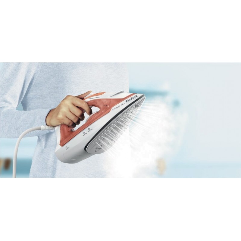 Tefal Virtuo 30 FV2C40E0 iron Dry & Steam iron Ceramic soleplate 2000 W Peach, White