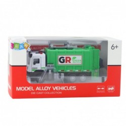 Garbage Truck with Motor 4 Garbage Bins Lights Sounds Green