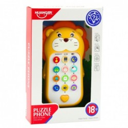 Interactive Educational Phone for Toddlers Sounds Melodies Yellow Lion